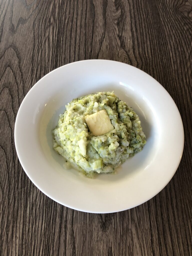 Mashed broccoli and Potatoes