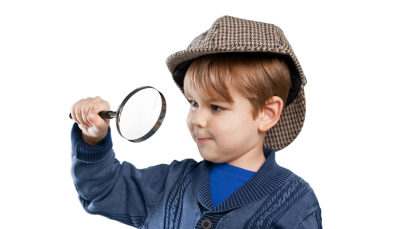 Child Detective with magnifying glass